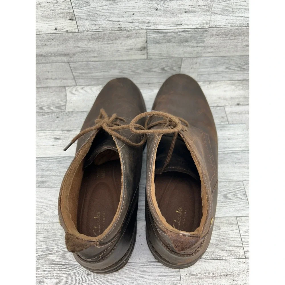 Clarks Signature Men Dark Brown Leather Chukka Ankle Boots 261833807110 Size 12M